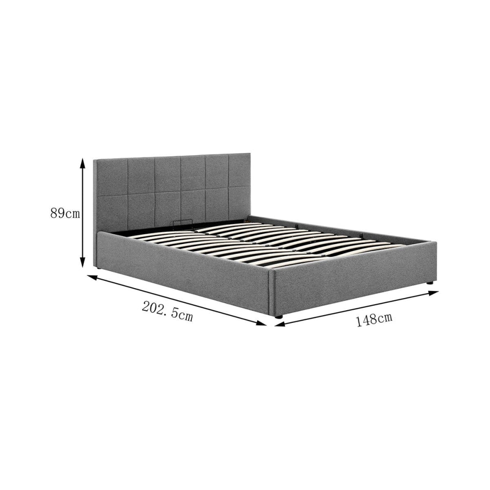 Theodore Gas Lift Bed Frame - Double Charcoal Fast shipping On sale