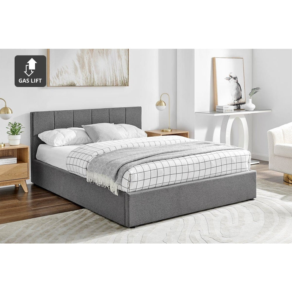 Theodore Gas Lift Bed Frame - Double Charcoal Fast shipping On sale