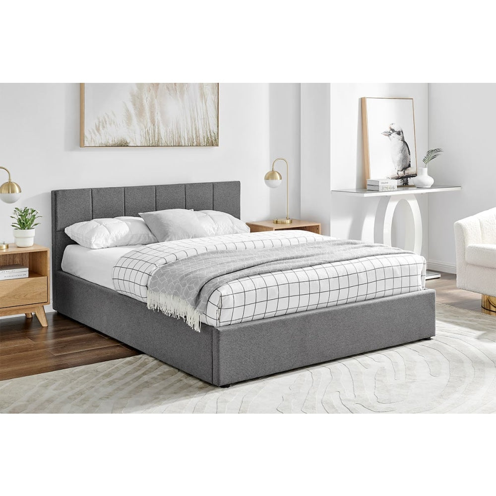 Theodore Gas Lift Bed Frame - Double Charcoal Fast shipping On sale