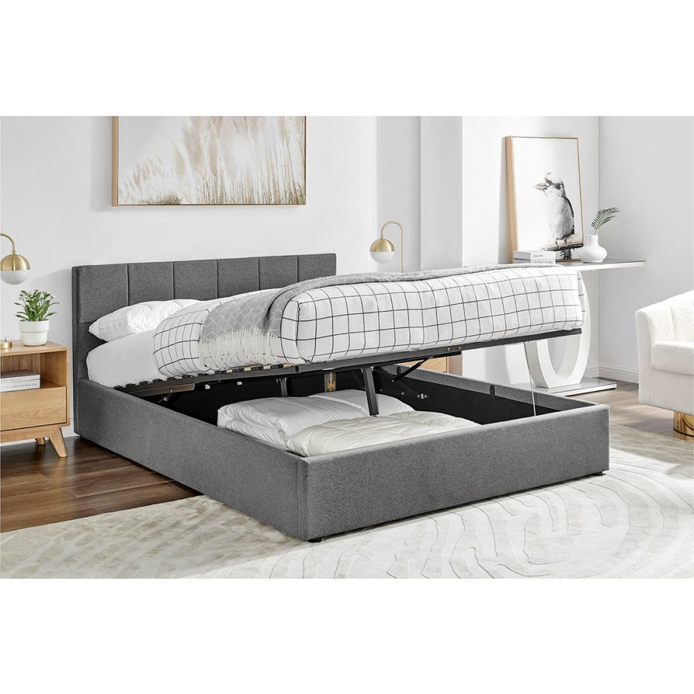 Theodore Gas Lift Bed Frame - Double Charcoal Fast shipping On sale