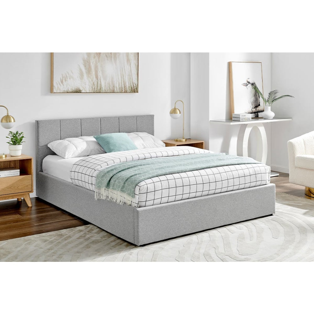 Theodore Gas Lift Bed Frame - Double Grey Fast shipping On sale