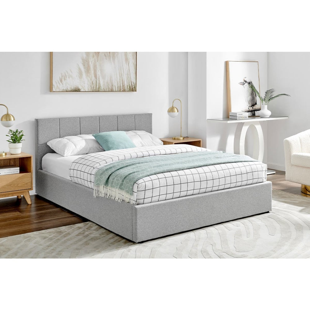 Theodore Gas Lift Bed Frame - King Grey Fast shipping On sale