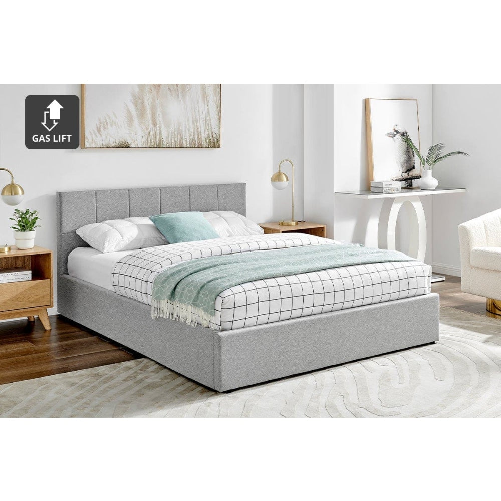 Theodore Gas Lift Bed Frame - King Grey Fast shipping On sale