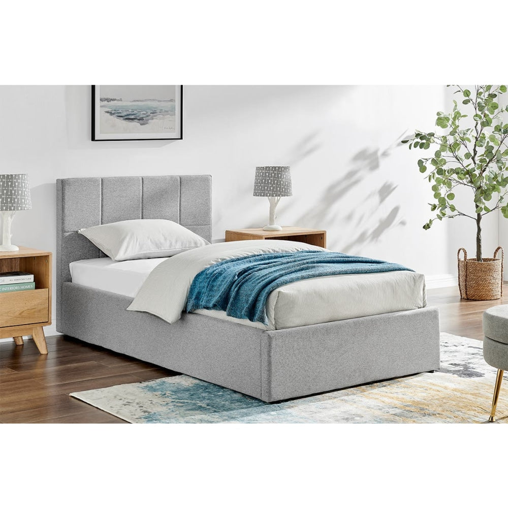 Theodore Gas Lift Bed Frame - Single Grey Fast shipping On sale