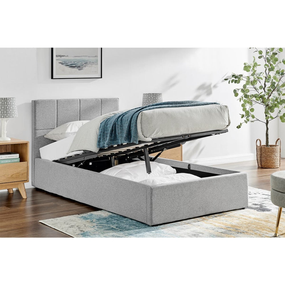 Theodore Gas Lift Bed Frame - Single Grey Fast shipping On sale