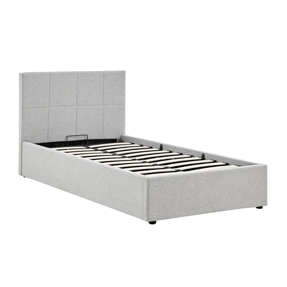 Theodore Gas Lift Bed Frame - Single Grey Fast shipping On sale