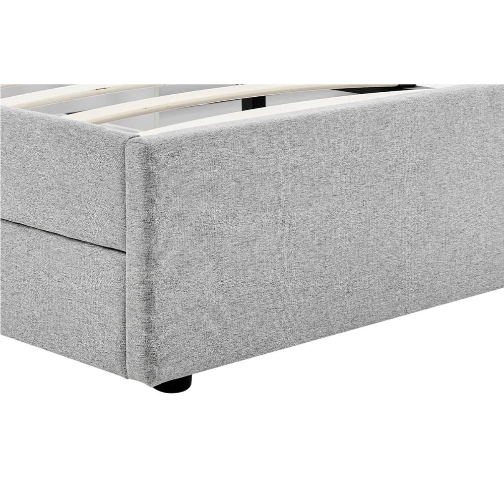 Theodore Storage Bed Frame with Drawers - Double Grey Fast shipping On sale