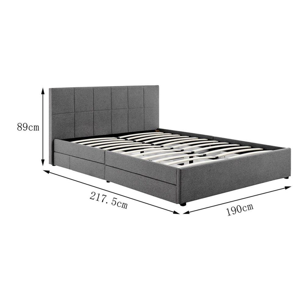 Theodore Storage Bed Frame with Drawers - King Charcoal Fast shipping On sale