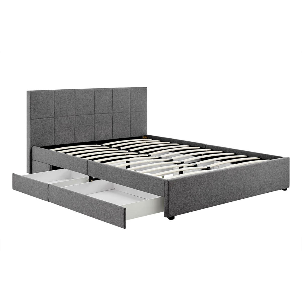 Theodore Storage Bed Frame with Drawers - King Charcoal Fast shipping On sale