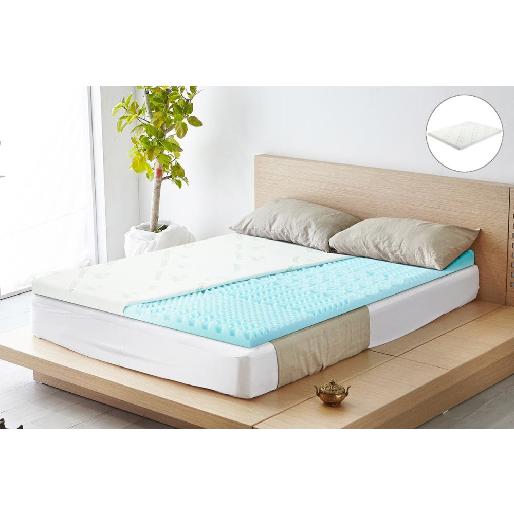 Thick Gel Memory Foam Mattress Topper with Bamboo Cover - Double Fast shipping On sale