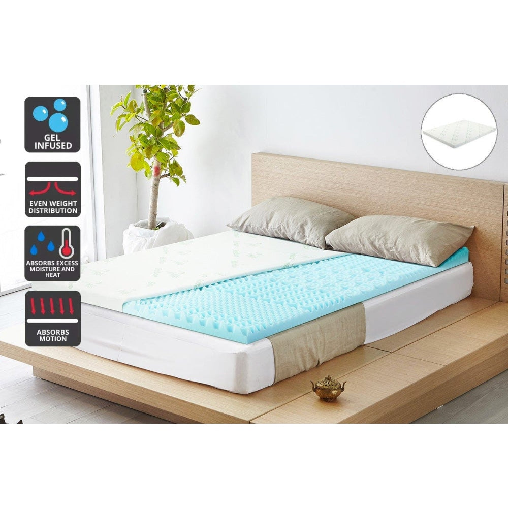 Thick Gel Memory Foam Mattress Topper with Bamboo Cover - Queen Fast shipping On sale