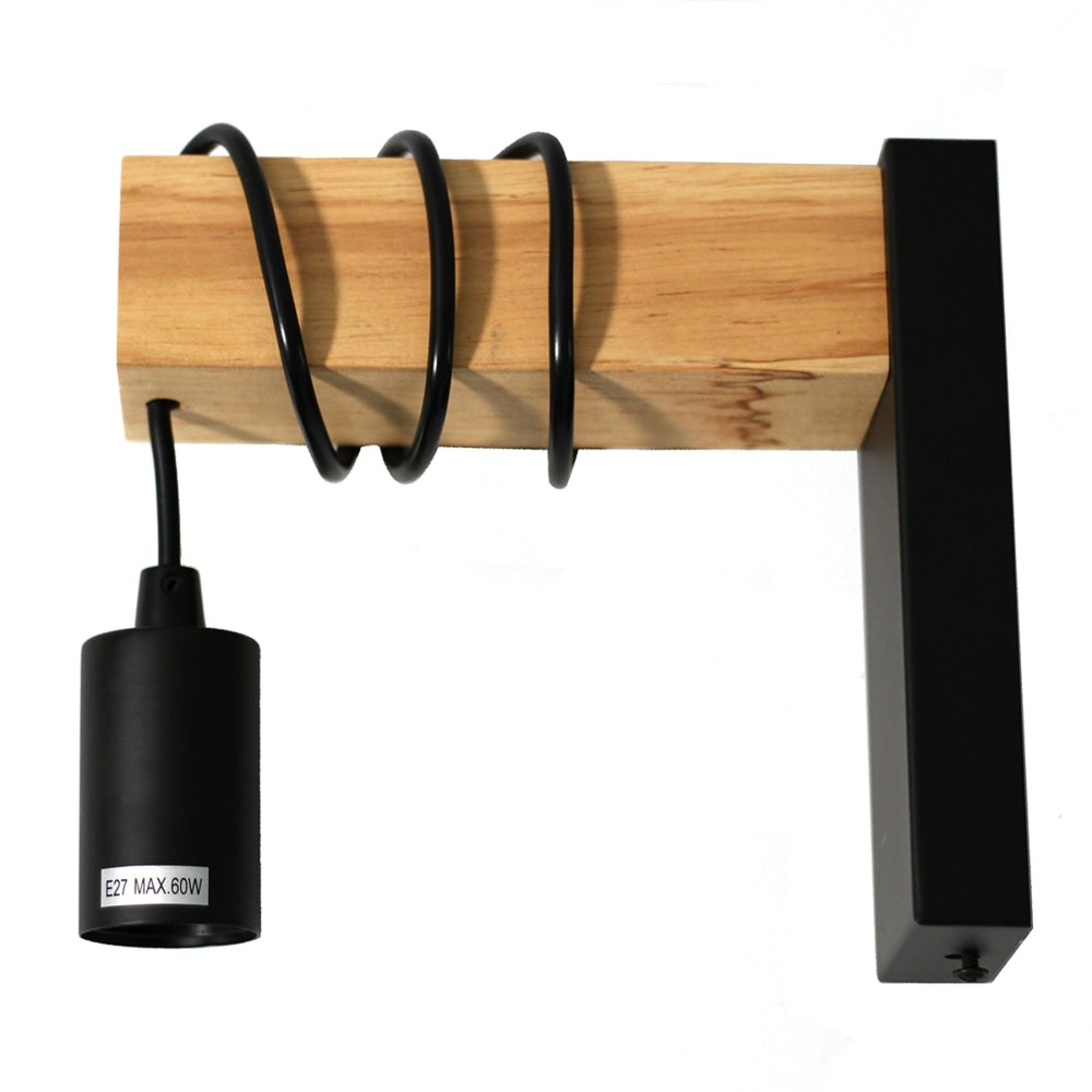 Tibery Modern Elegant Wall Lamp Reading Light - Black & Natural Fast shipping On sale