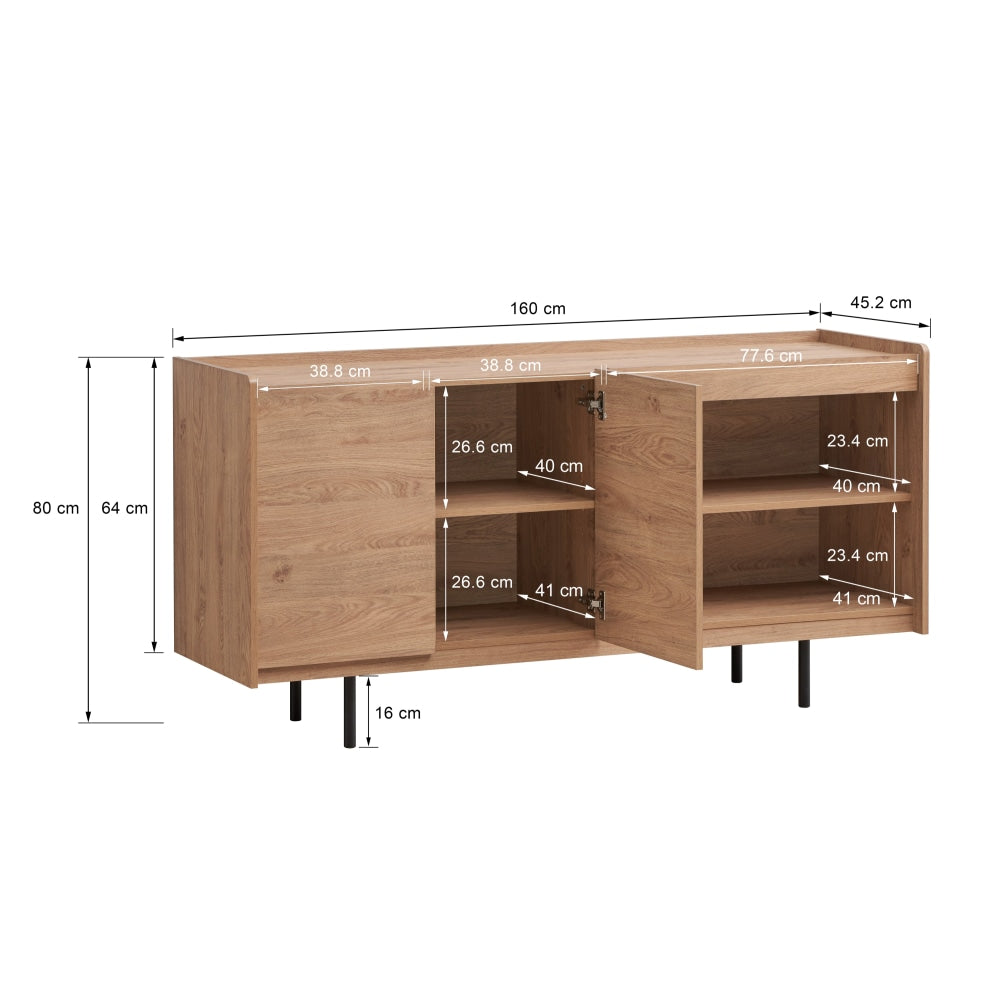 Tim Sideboard Buffet Unit Storage Cabinet W/ 2-Doors - Oak & Fast shipping On sale
