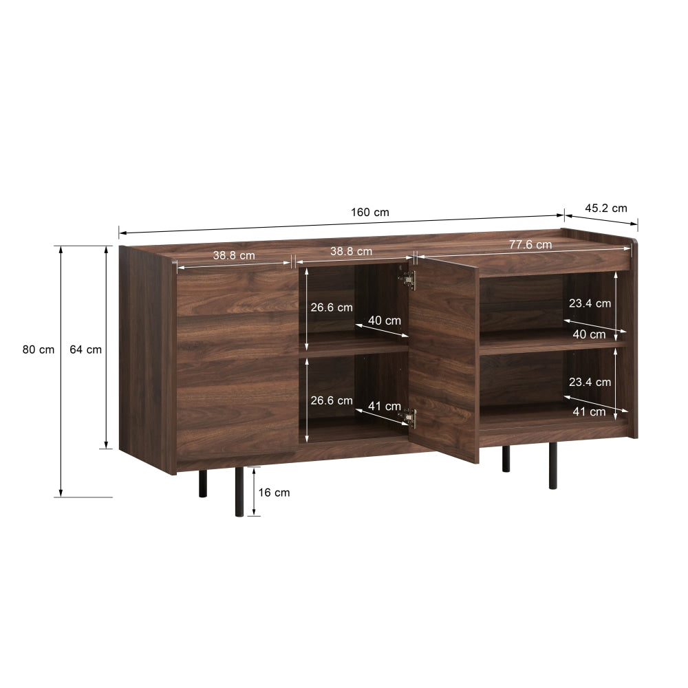 Tim Sideboard Buffet Unit Storage Cabinet W/ 2 - Doors - Walnut & Fast shipping On sale