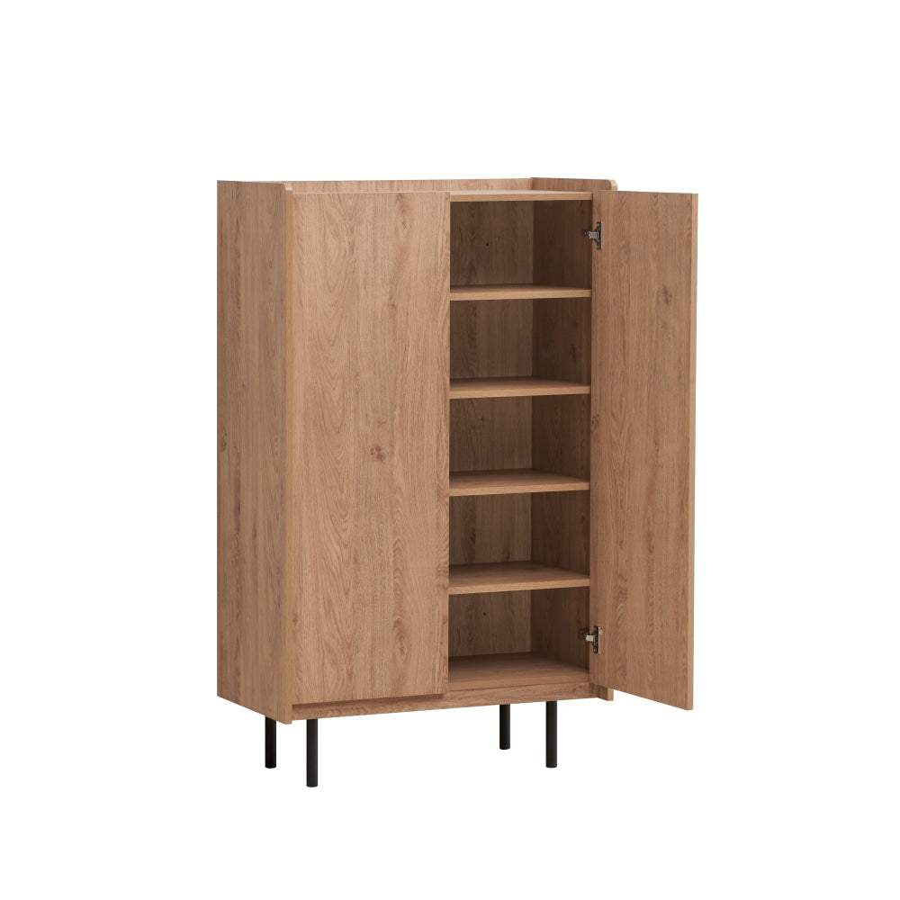 Tim Tall Cupboard Storage Cabinet W/ 2-Doors - Oak Fast shipping On sale
