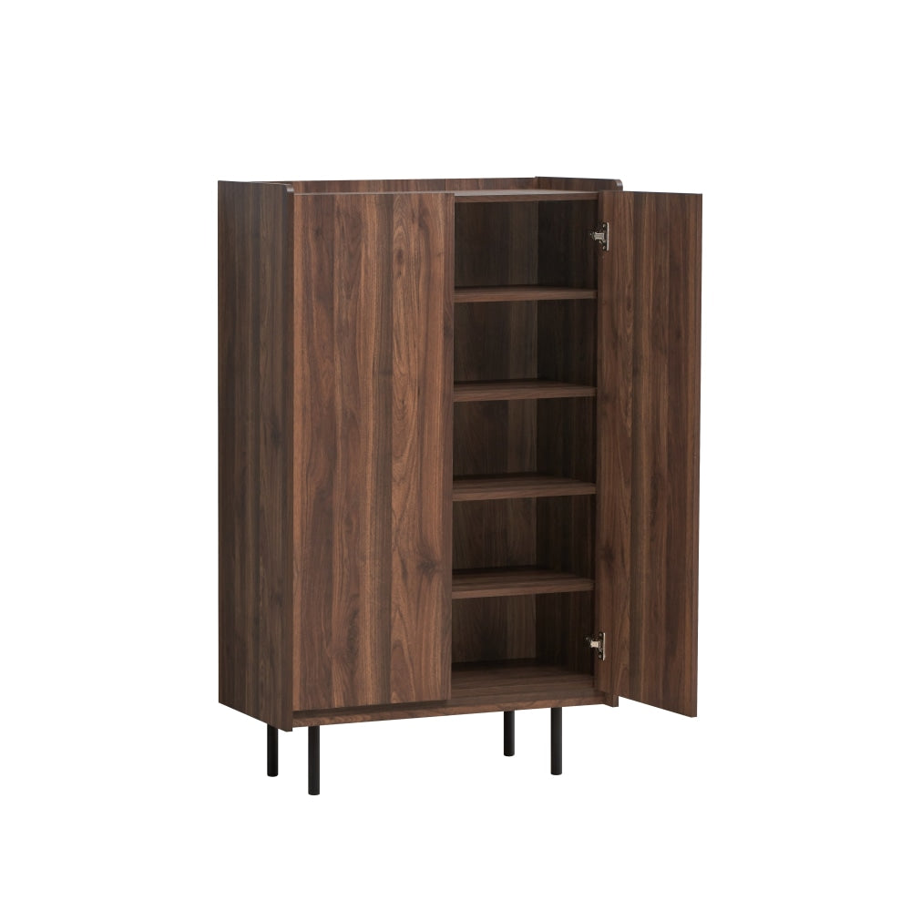 Tim Tall Cupboard Storage Cabinet W/ 2 - Doors - Walnut Fast shipping On sale