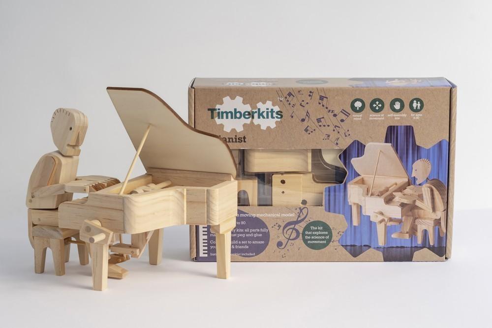 Timberkits Mechanical Wooden Model Kit Kids Toys Pianist Title Historical Fast shipping On sale