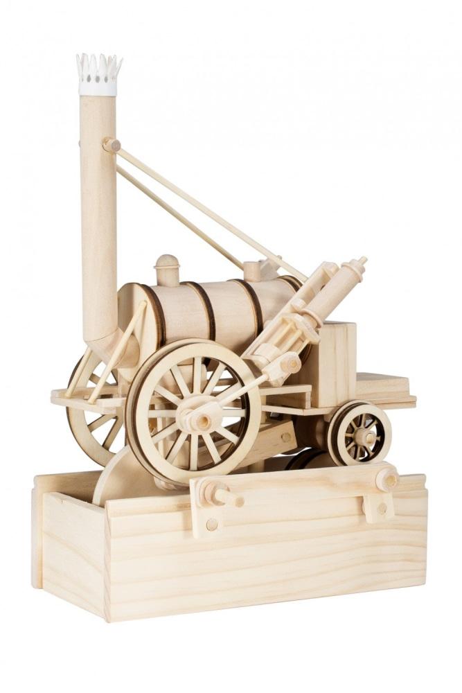 Timberkits Mechanical Wooden Model Kit Kids Toys Stephensons Rocket Train Title Historical Fast shipping On sale