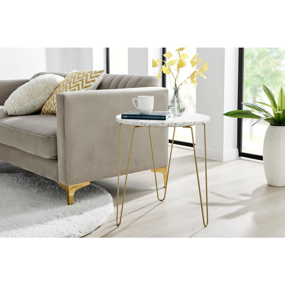 Tina Terrazzo End Lamp Side Table Fast shipping On sale