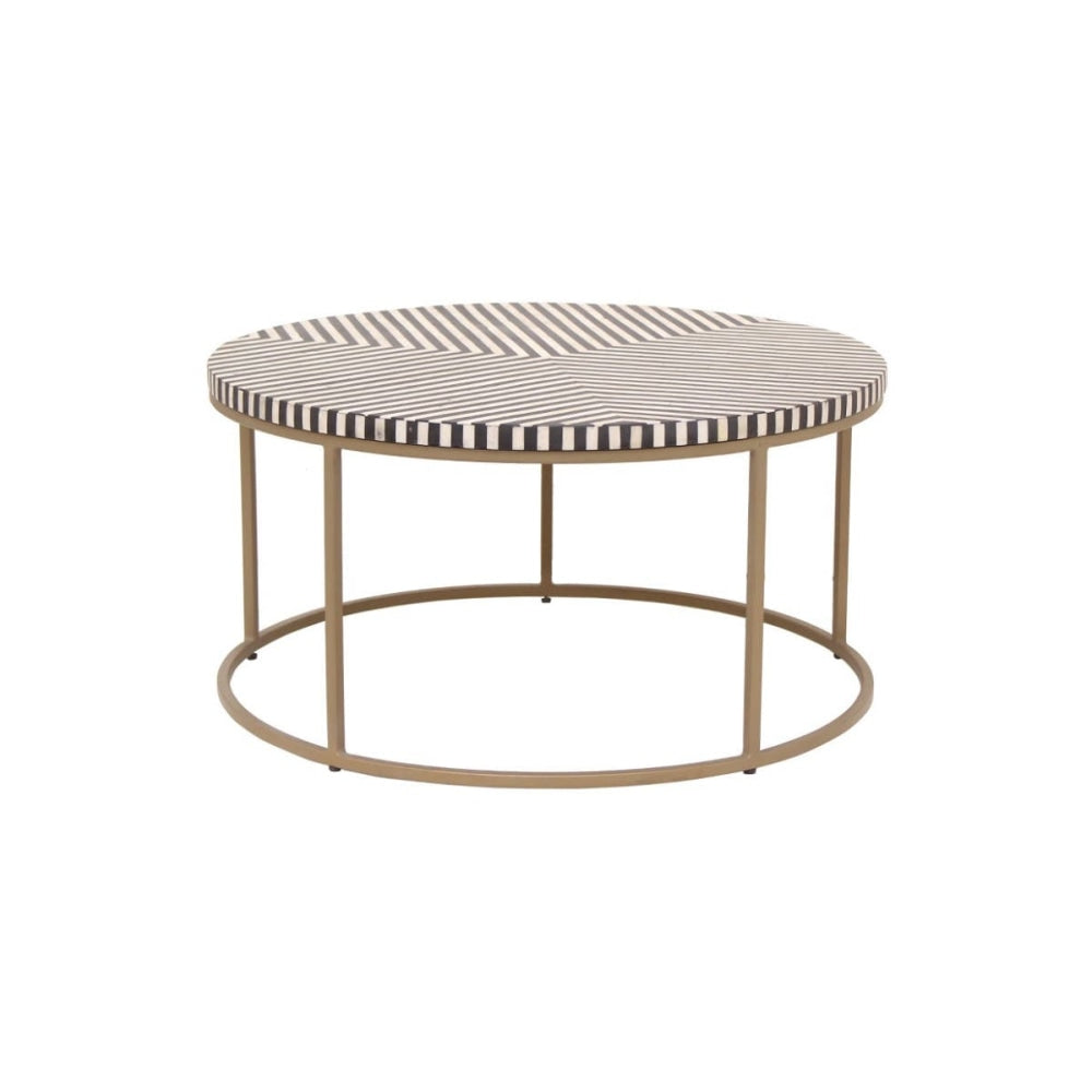 Tino Bone Inlay Round Coffee Table Fast shipping On sale