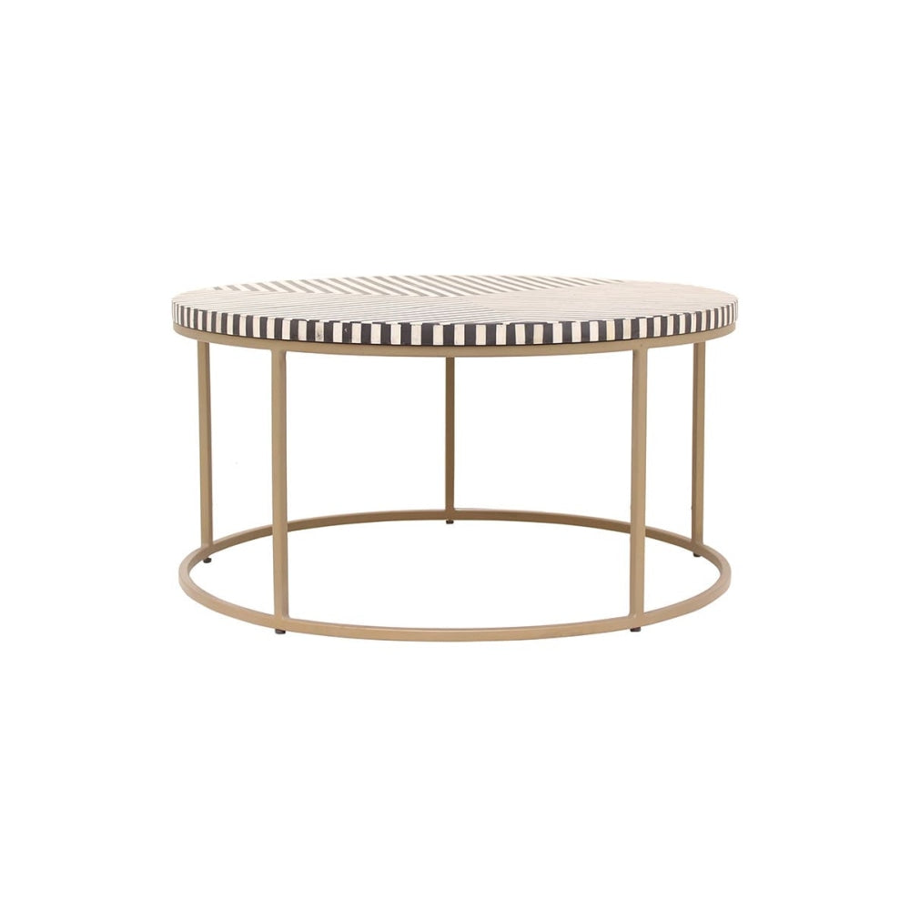 Tino Bone Inlay Round Coffee Table Fast shipping On sale