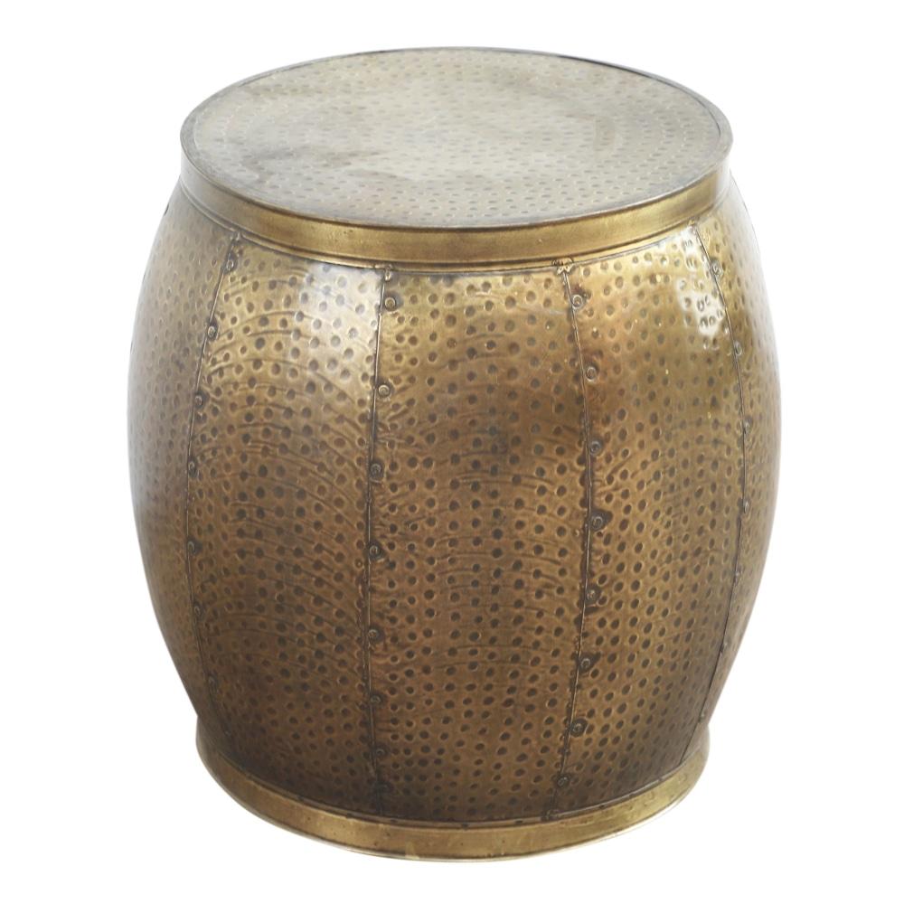 Titan Brass Hammered Look Round Metal Side Table Fast shipping On sale