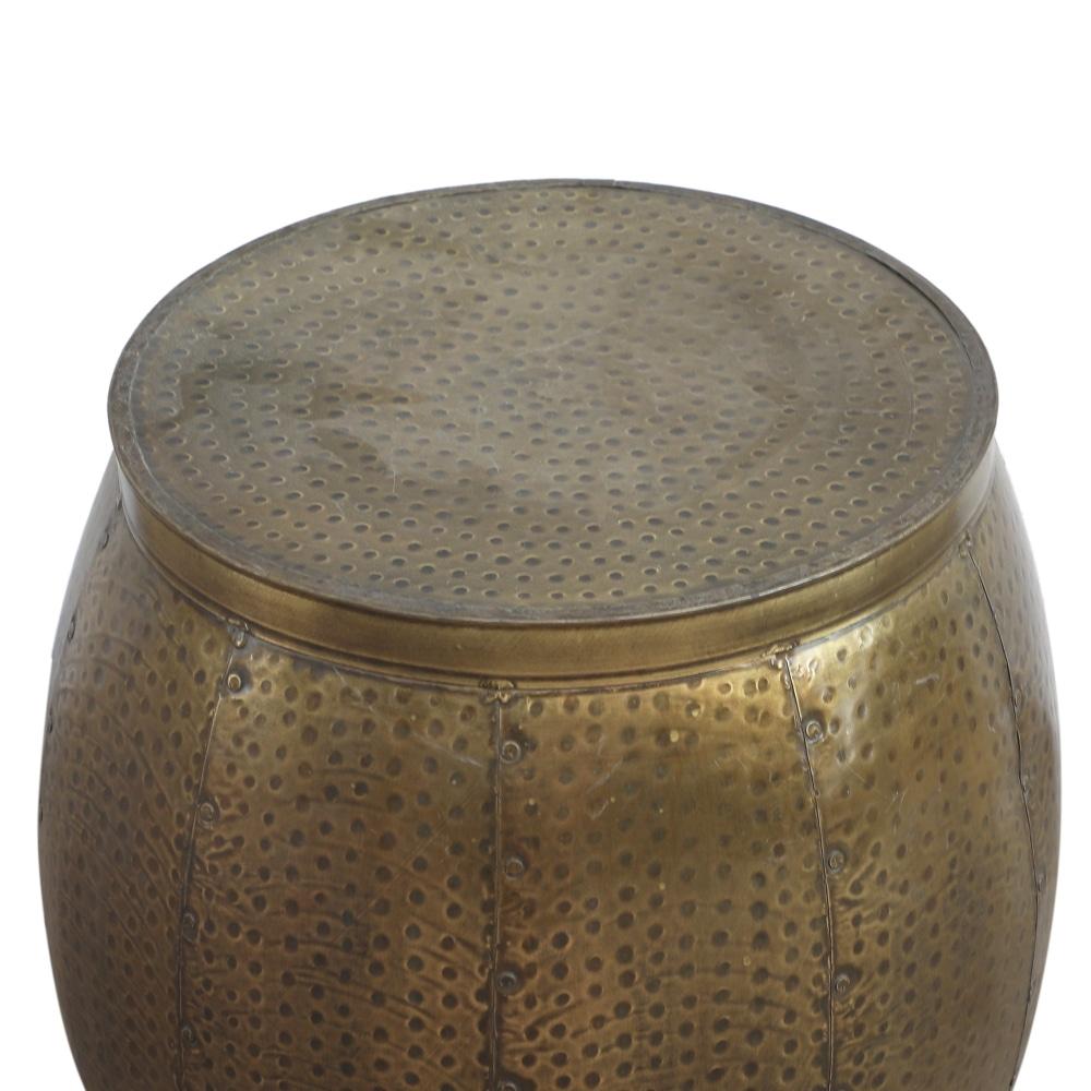 Titan Brass Hammered Look Round Metal Side Table Fast shipping On sale