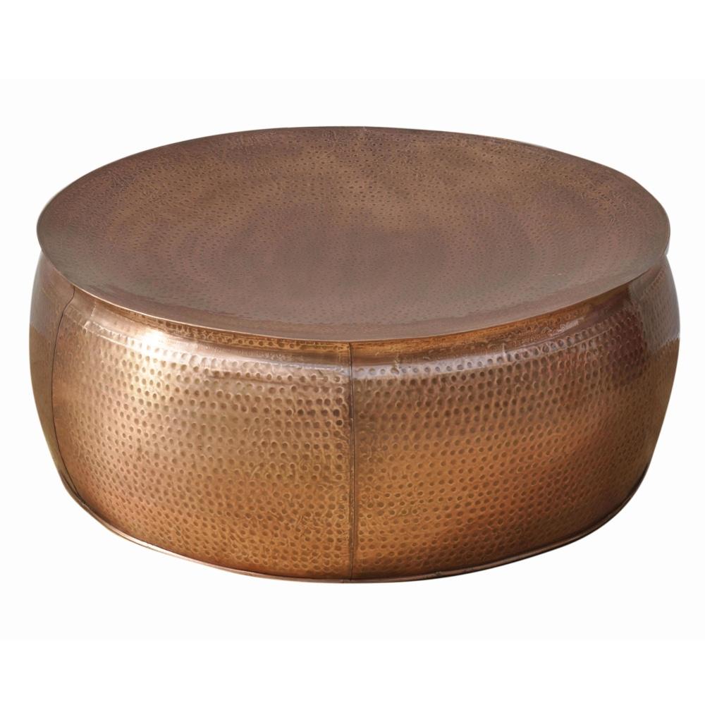 Titan Bronze Hammered Look Round Metal Coffee Table 80cm Fast shipping On sale
