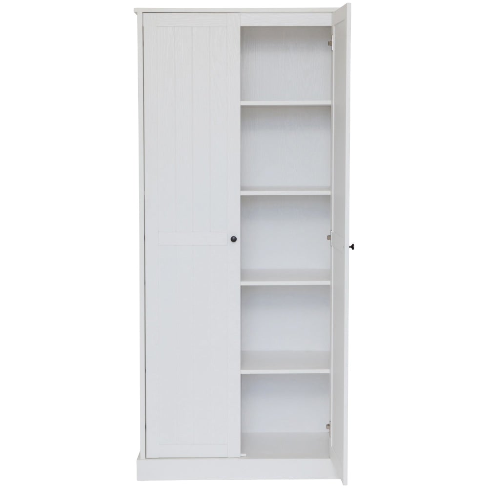 Tivoli 2-Door Multi Purpose Cupboard 5-Tier Shelves Storage Cabinet Tallboy - White Fast shipping On sale