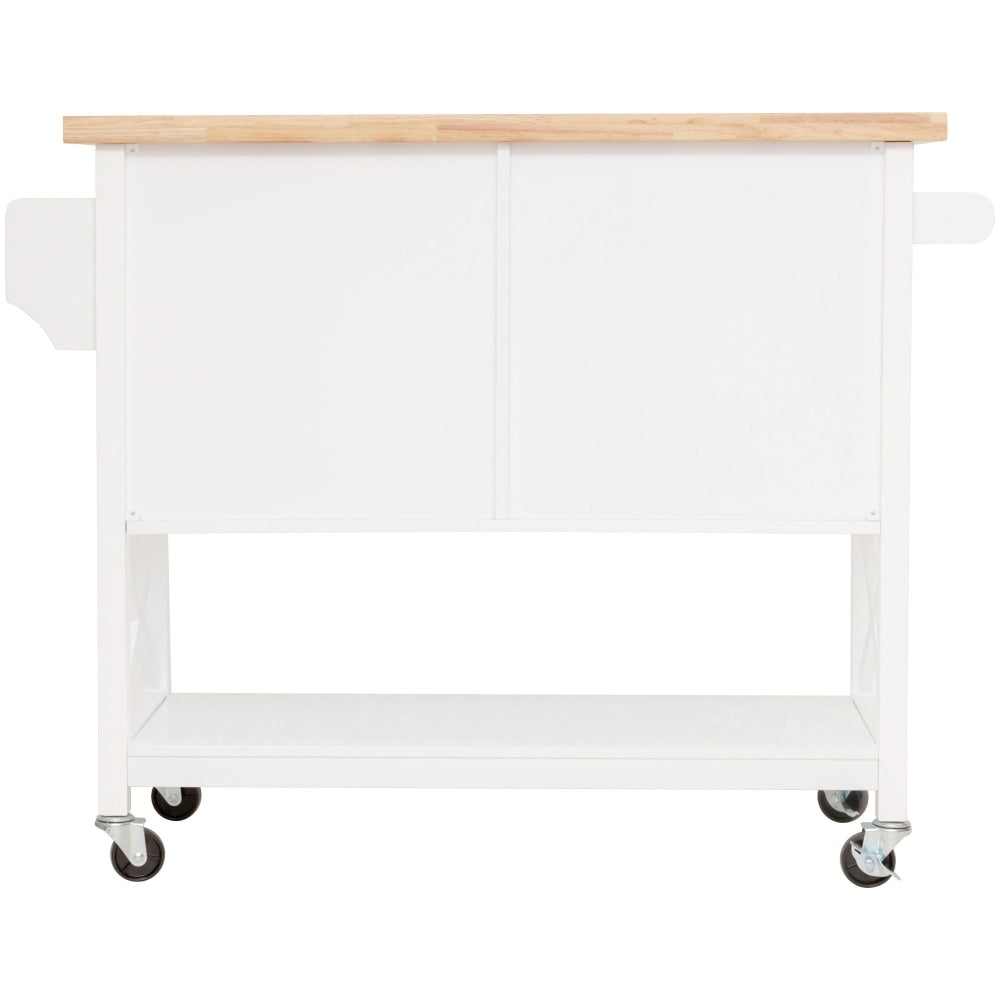 Tivoli Kitchen 2 - Door Island Solid Wood Counter Top - Natural / White Fast shipping On sale
