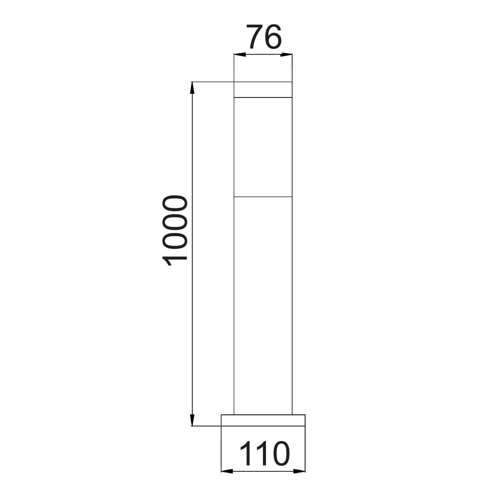 TORRE Garden Bollard Light Long Stainless Steel 304 ES (Max 18W) Black IP44 Fast shipping On sale