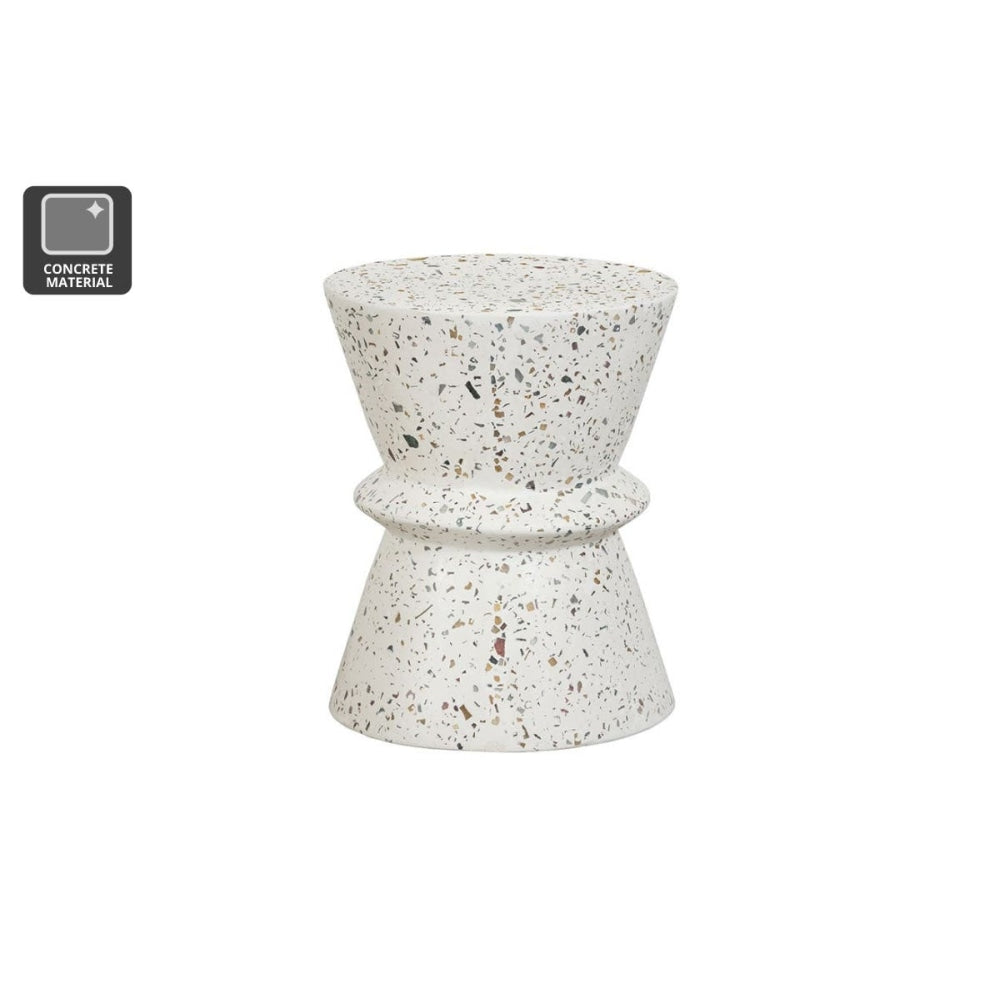 Torre Terrazzo Low Foot Stool Side Table White Fast shipping On sale