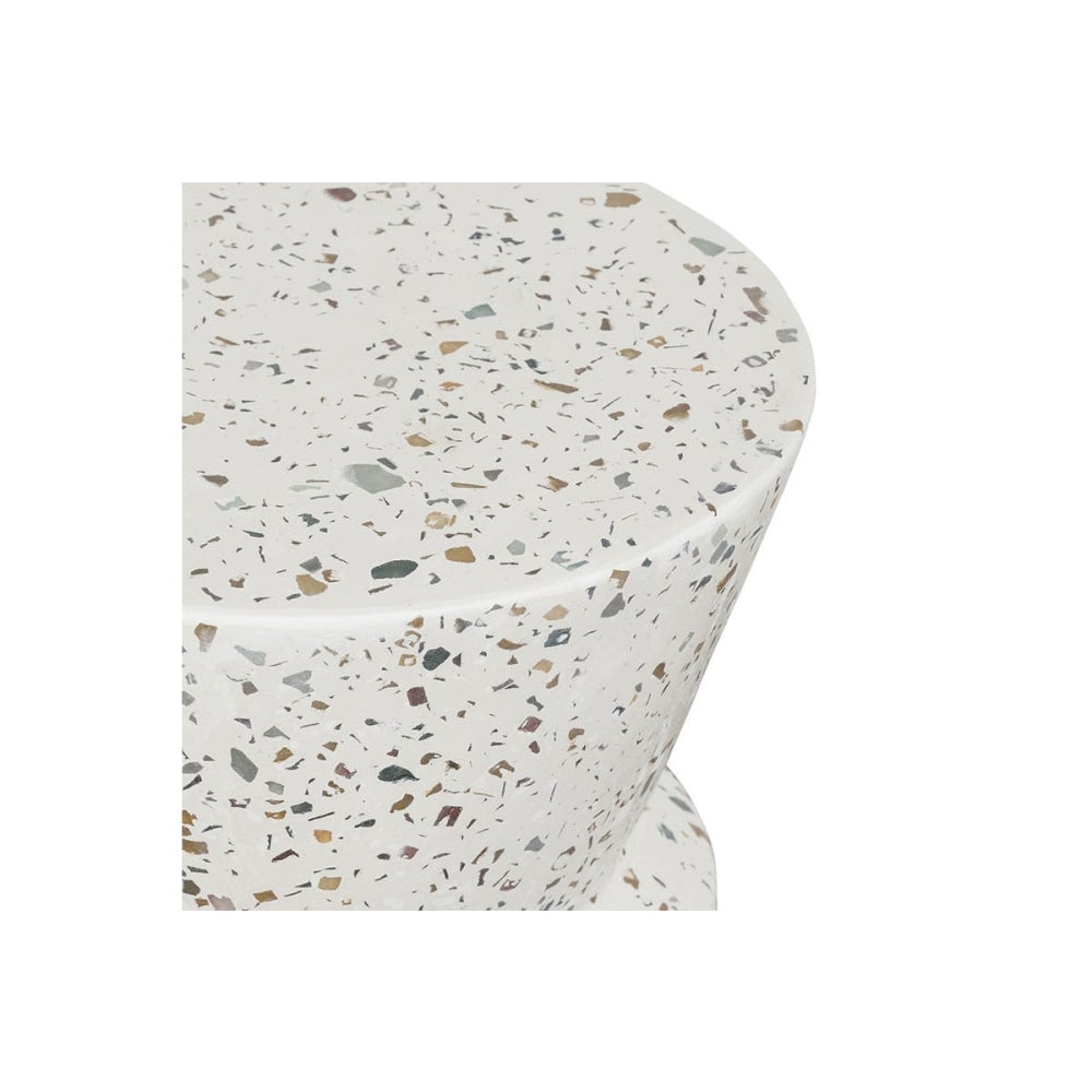 Torre Terrazzo Low Foot Stool Side Table White Fast shipping On sale