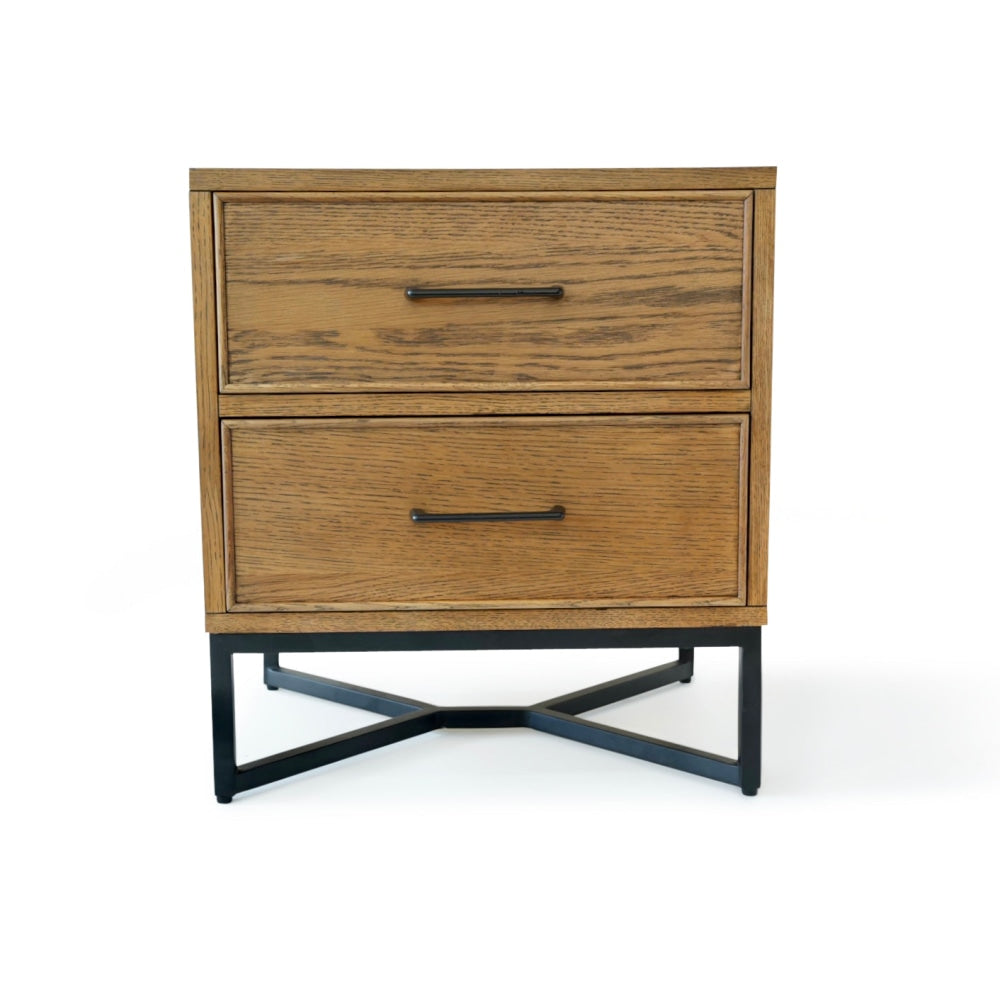 Toulouse French Marquetry Nightstand Bedside Table W/ 2-Drawers - Oak Fast shipping On sale