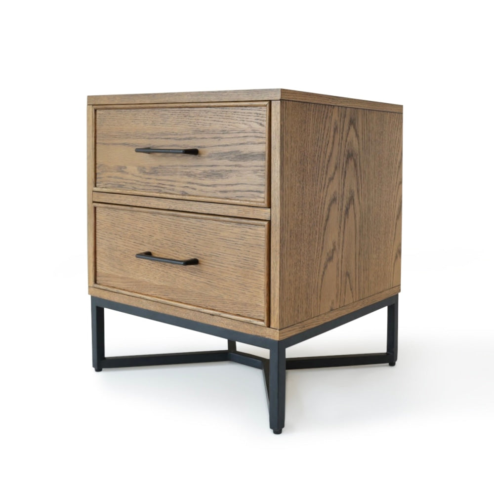Toulouse French Marquetry Nightstand Bedside Table W/ 2-Drawers - Oak Fast shipping On sale