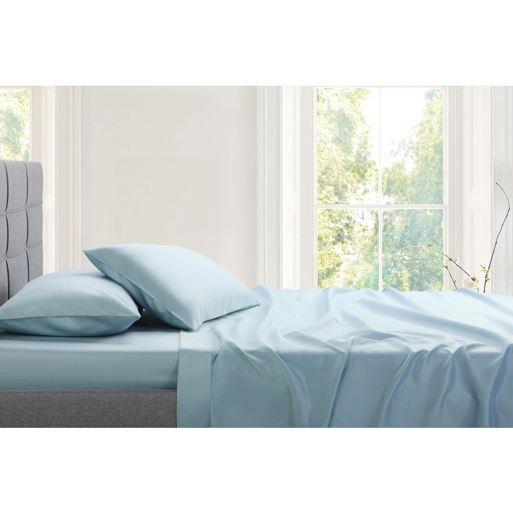 Trafalgar 1200TC Cotton Rich Bed Sheet Set - Blue King Fast shipping On sale