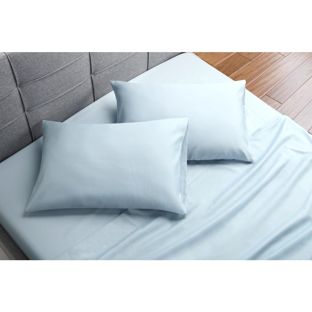 Trafalgar 1200TC Cotton Rich Bed Sheet Set - Blue King Fast shipping On sale