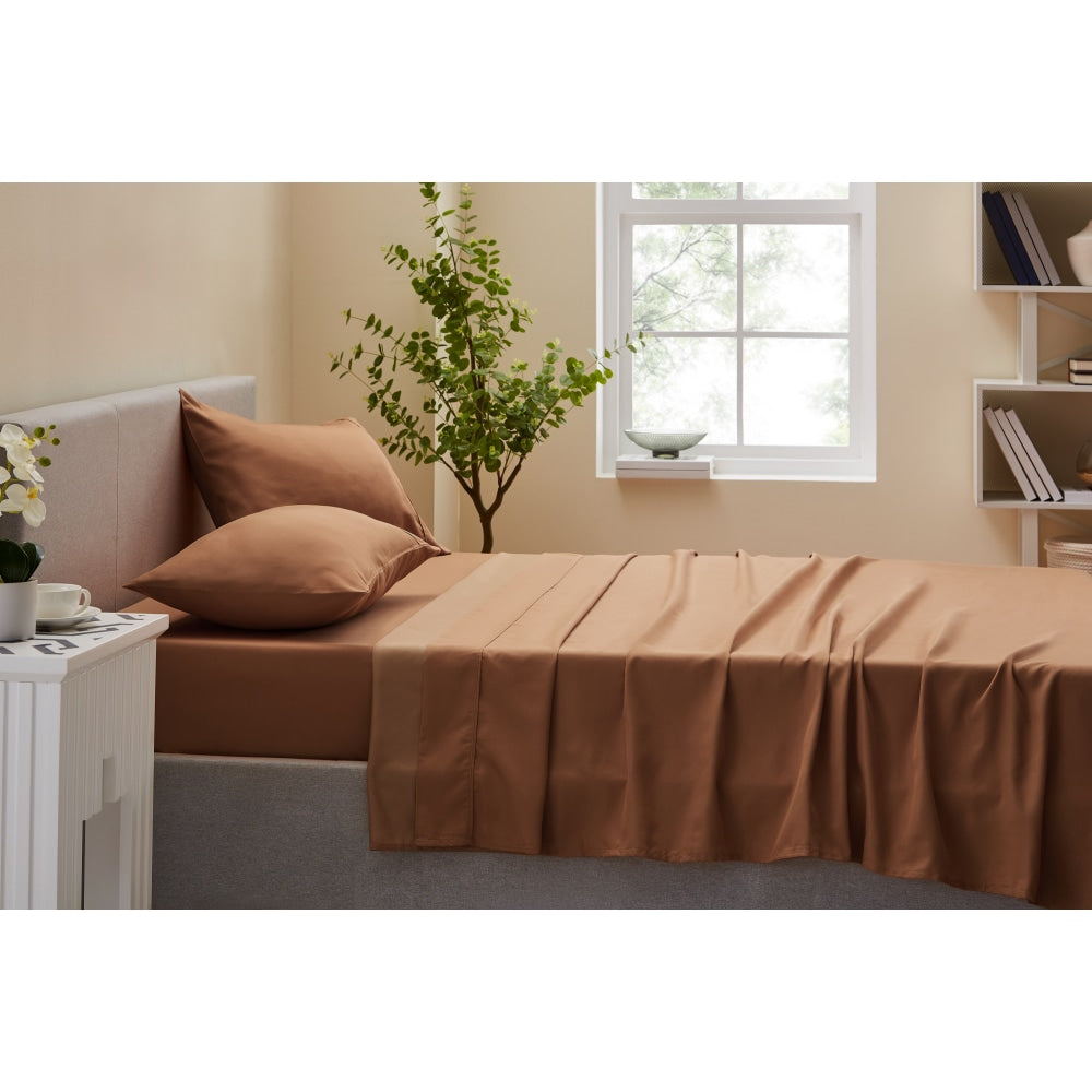 Trafalgar 1200TC Cotton Rich Bed Sheet Set - Chai Double Fast shipping On sale