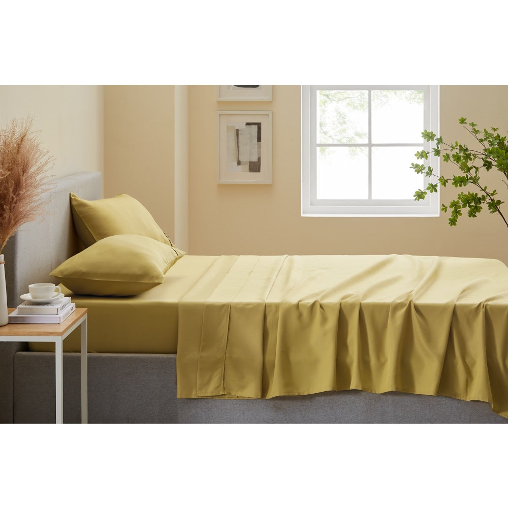 Trafalgar 1200TC Cotton Rich Bed Sheet Set - Honey Double Fast shipping On sale