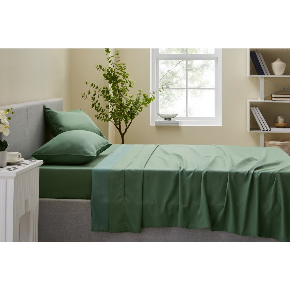 Trafalgar 1200TC Cotton Rich Bed Sheet Set - Sage King Fast shipping On sale