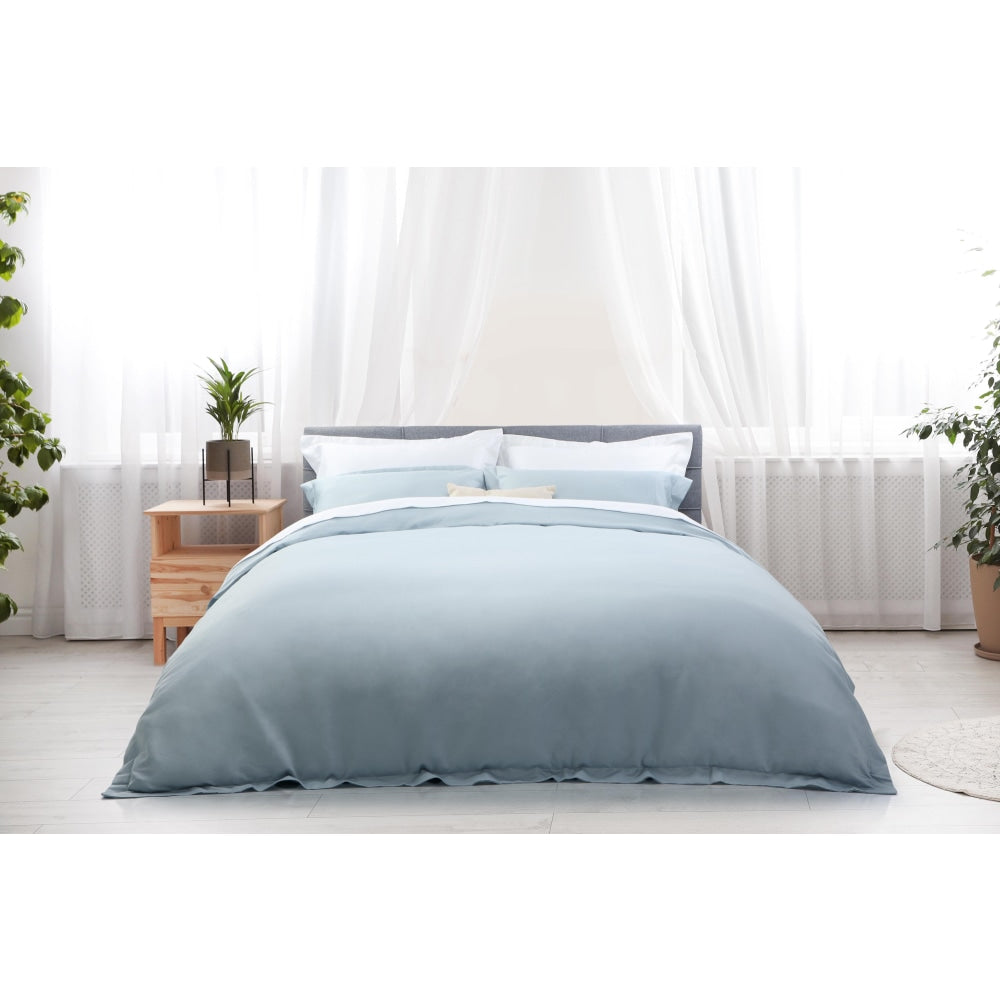 Trafalgar 1200TC Cotton Rich Quilt Cover Set - Blue King Fast shipping On sale