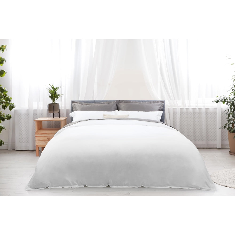 Trafalgar 1200TC Cotton Rich Quilt Cover Set - White Queen Fast shipping On sale