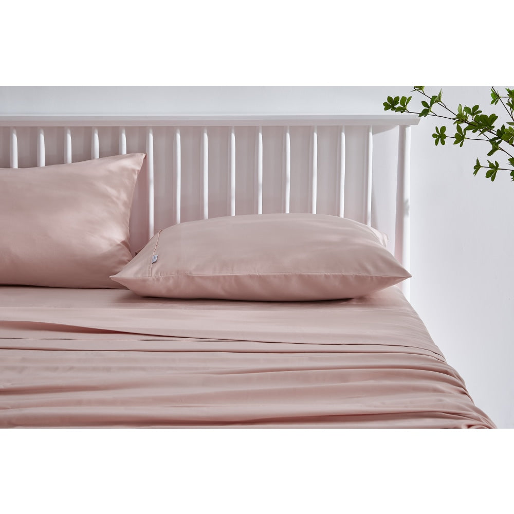 Trafalgar Brooklyn Bamboo Cotton Bed Sheet Set - Dusty Pink King Fast shipping On sale