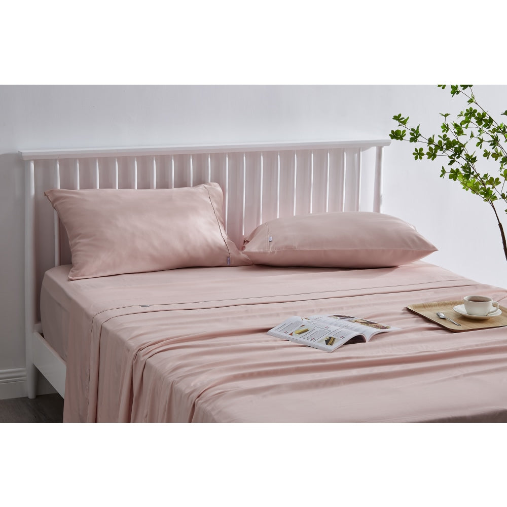 Trafalgar Brooklyn Bamboo Cotton Bed Sheet Set - Dusty Pink King Fast shipping On sale