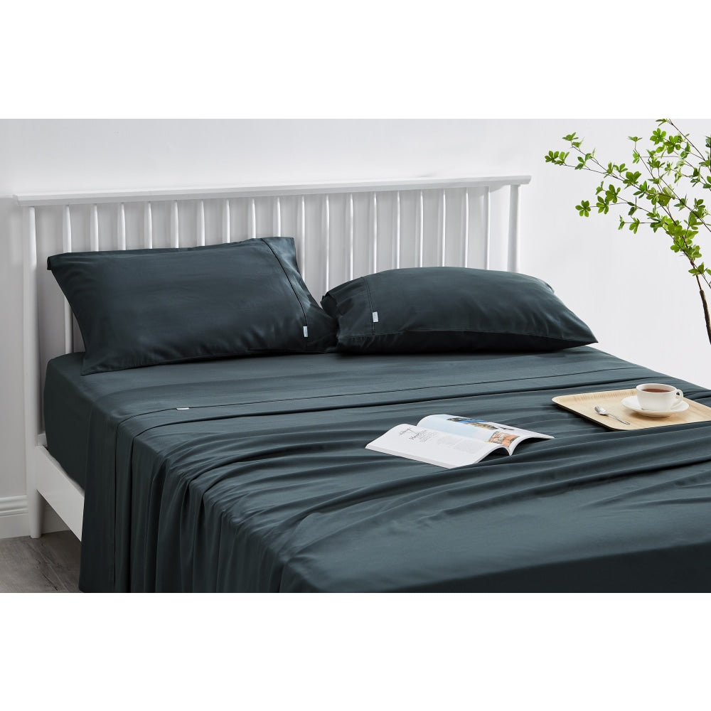 Trafalgar Brooklyn Bamboo Cotton Bed Sheet Set - Graphite King Fast shipping On sale