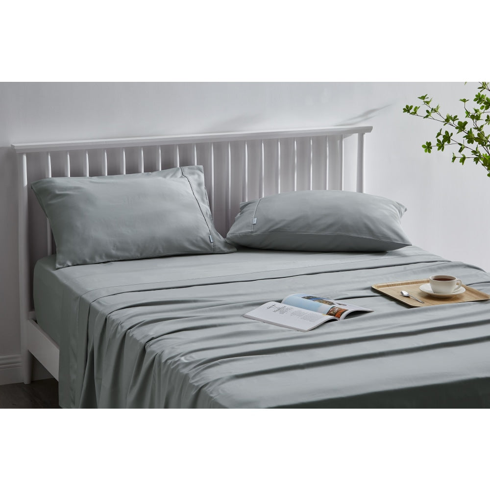 Trafalgar Brooklyn Bamboo Cotton Bed Sheet Set - Silver King Fast shipping On sale