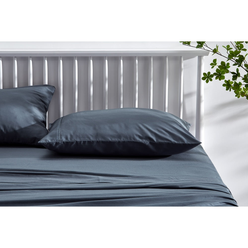 Trafalgar Brooklyn Bamboo Cotton Bed Sheet Set - Storm Queen Fast shipping On sale