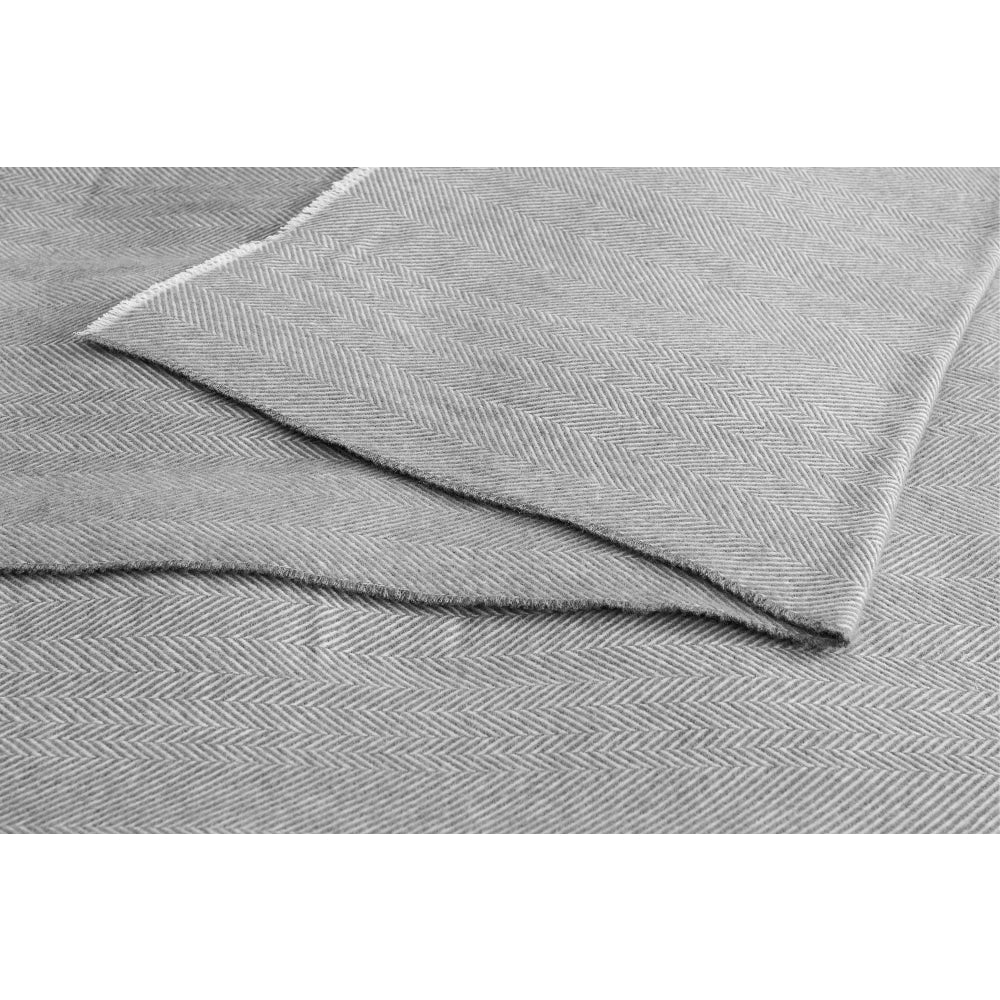 Trafalgar Herringbone Wool Blanket - Grey Queen/King Fast shipping On sale