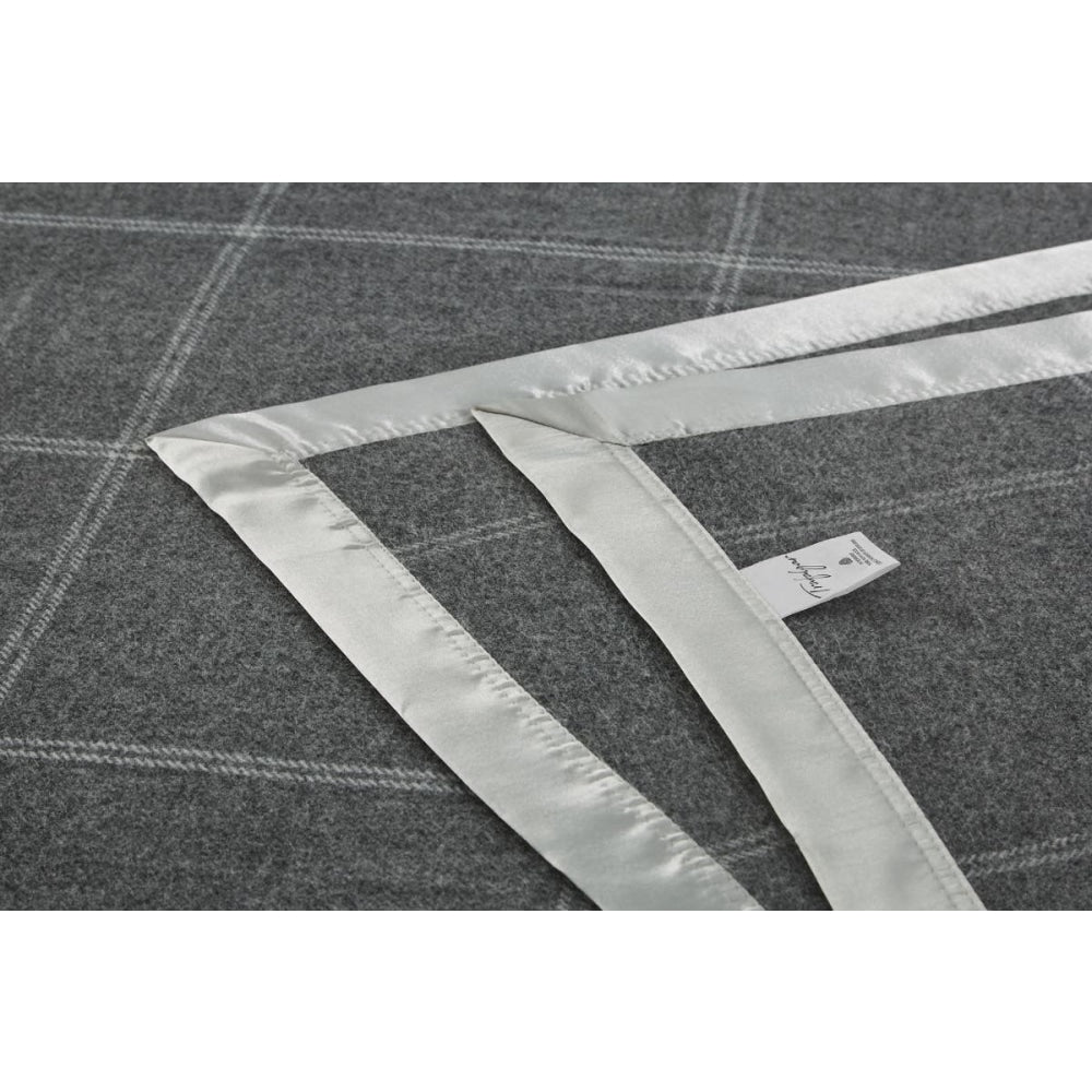Trafalgar Merino Wool Blend Blanket - Charcoal Queen/King Fast shipping On sale