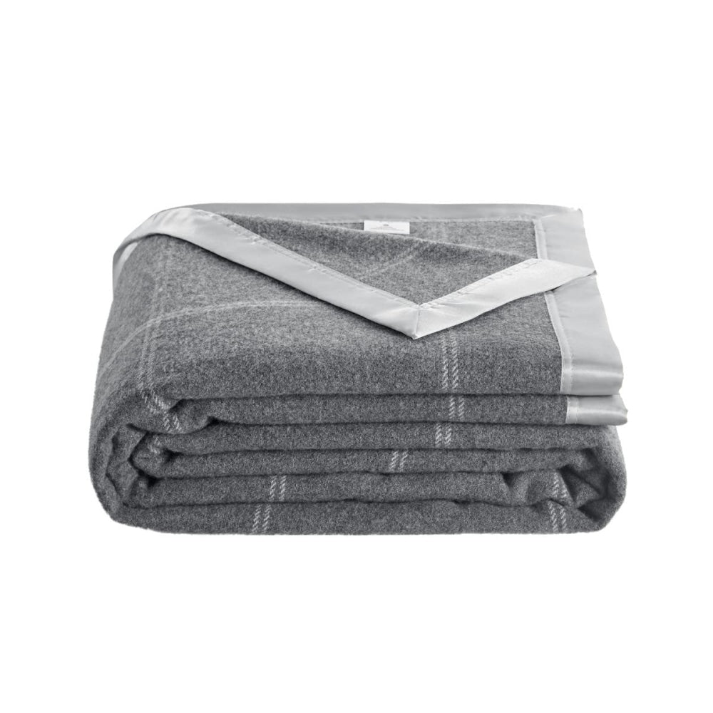 Trafalgar Merino Wool Blend Blanket - Charcoal Single/Double Fast shipping On sale